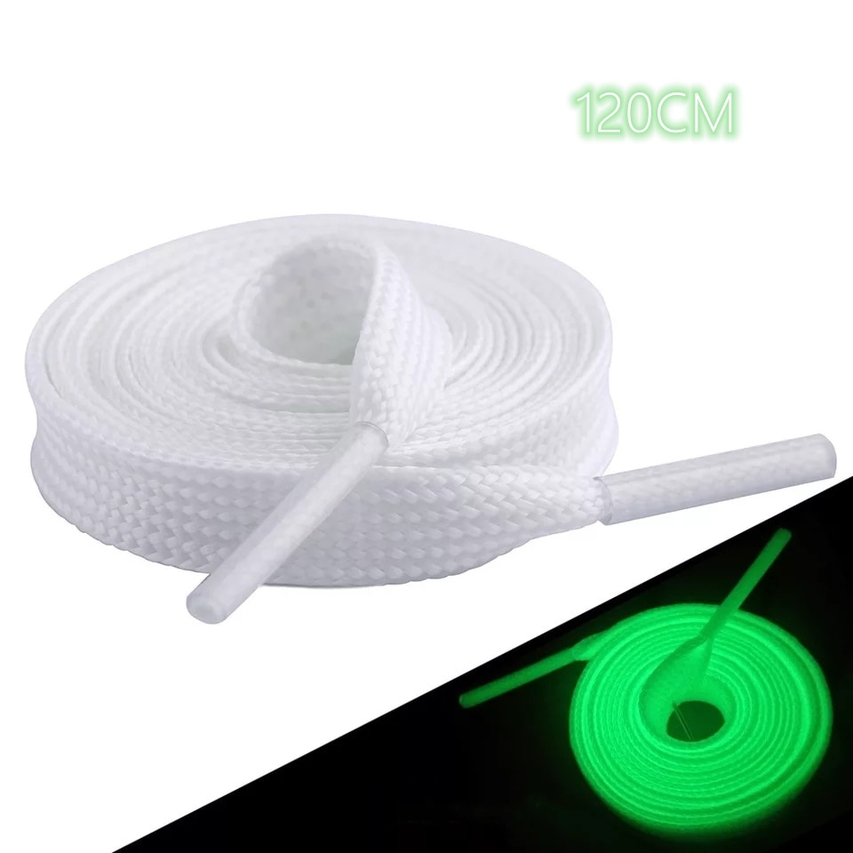 Elf in de nacht lichtgevende veters brede veter platte canvas sneakers fluorescentie schoenveters 120 cm wit groen roze blauw geel