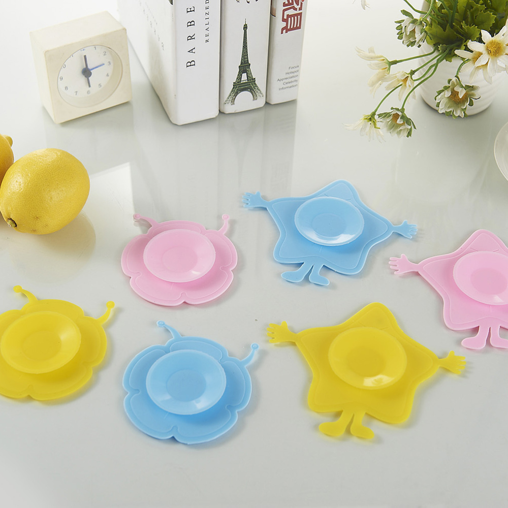 4 Stuks Baby Kom Zuig Pads Antislip Siliconen Matten Zuignap Pads Kids Servies Sukkels (2 Stuks Geel, 2 Stuks Roze)