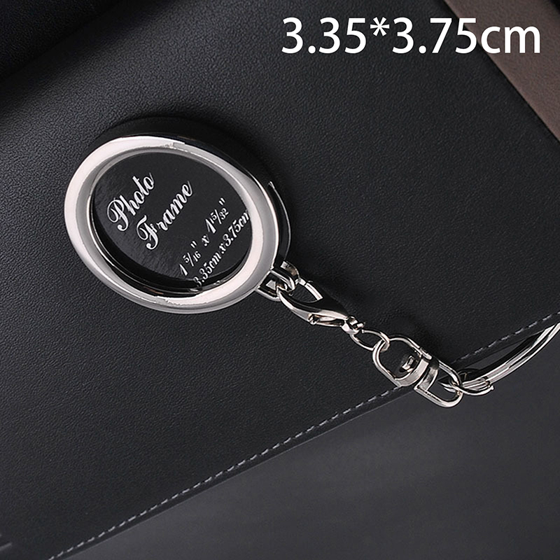 Photo Keychain Mini Metal Alloy Photo Frame Keychain Clear Picture Insert Blank Keyrings Christmas Tree Decor Photo Frame: green
