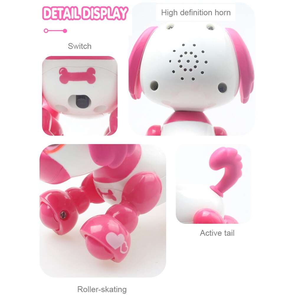 Inteligente rc robô cão brinquedo inteligente eletrônico animais de estimação do cão crianças brinquedo bonito animal led olhos gravação som cantar sono brinquedos inteligentes