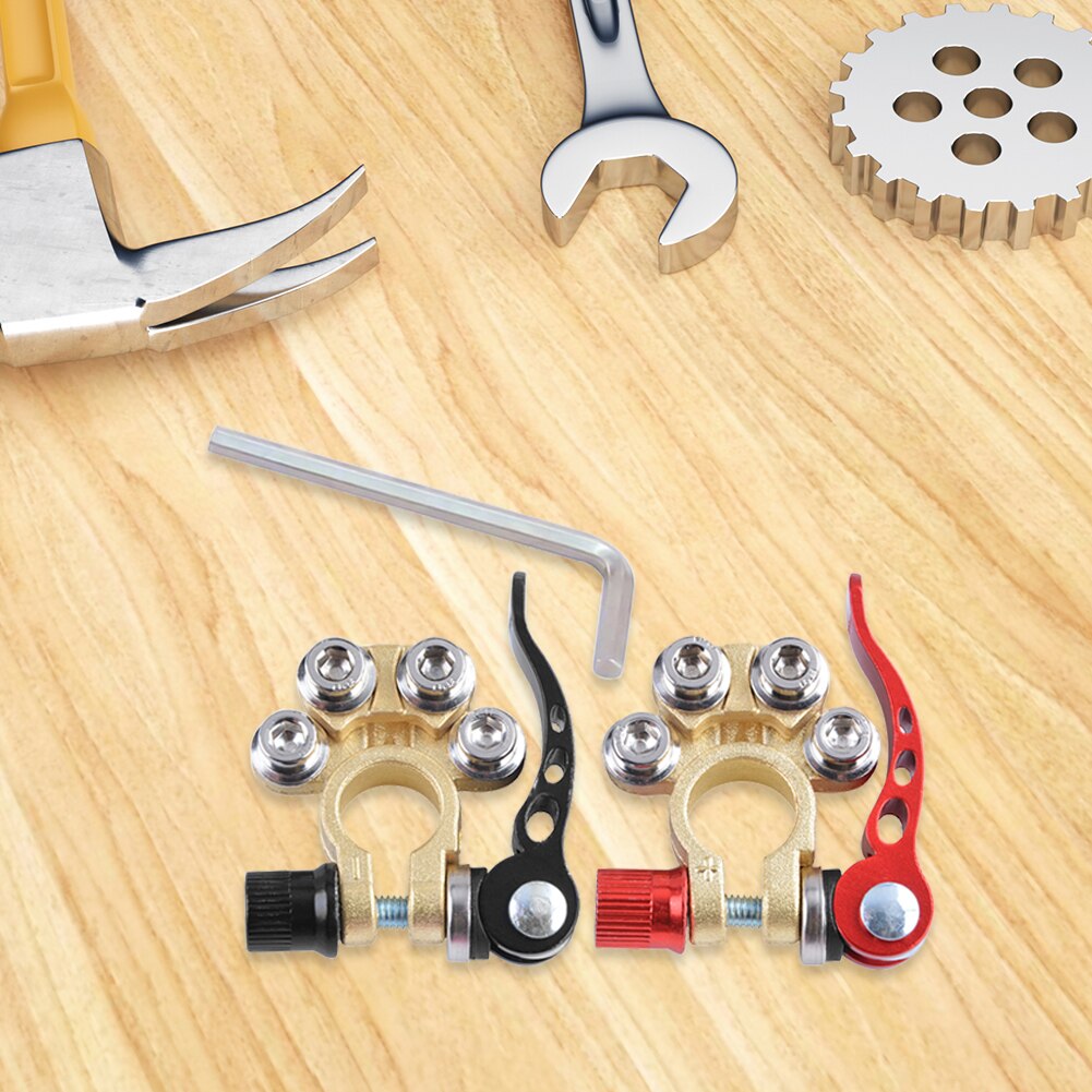 1 Pair Car Battery Terminal Wire Cable Clamp Terminal Quick Disconnect Shut-Off Connectors for Car Auto Accessories