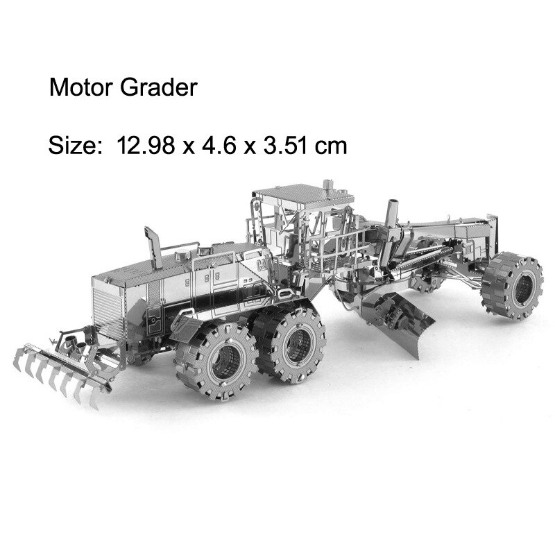 Incantesimo d'amore 3D In Metallo Assemblato Modello FAI DA TE Educational Puzzle Di Ingegneria Del Veicolo Lungo Naso COE Camion Loader Gru: Automatic Grader