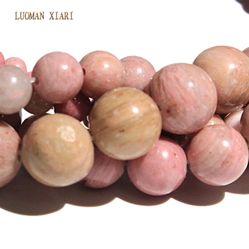 LUOMAN XIARI Natuurlijke Ronde Rhodochrosiet Kraal Voor Sieraden Maken DIY Armband Ketting Materiaal 4/6/8/ 10/12mm Strand 15''