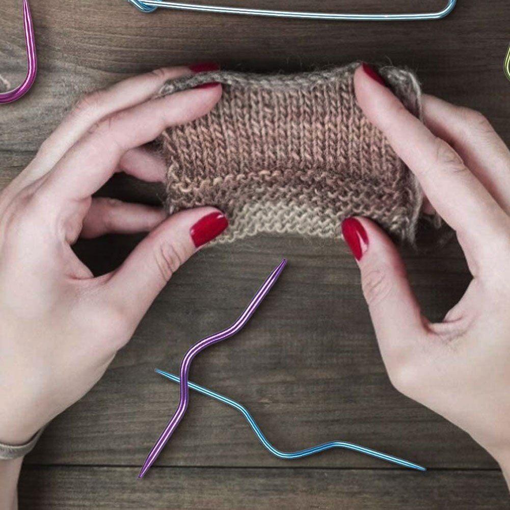 9Pcs Aluminum Cable Stitch Knitting Holder Needles Pin For DIY Sewing Knit Cables Needles Stitch Smooth Crochet Hook Clip