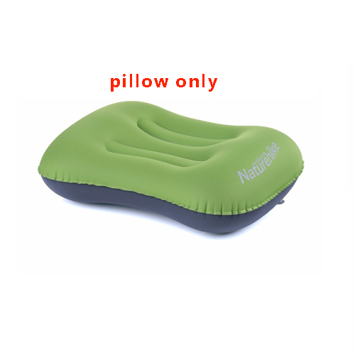 Ultralette oppustelige rejsepuder komprimerbar kompakt oppustelig komfortabel ergonomisk pude til udendørs camp backpacking: Kun grøn pude