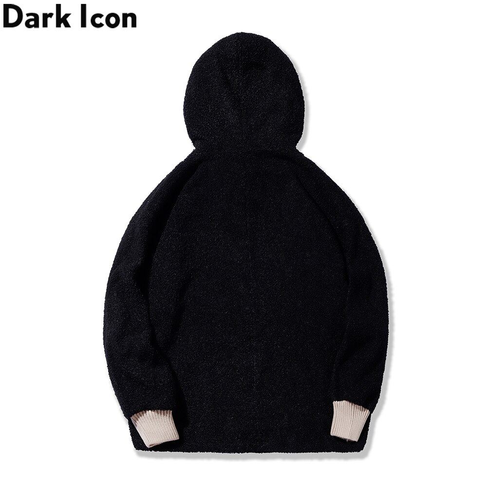 Dark Icon Fleece Pullover Men's Hoodie Autumn Oversized Sweatshirts with Hoodie Preppy Style Man Clothing