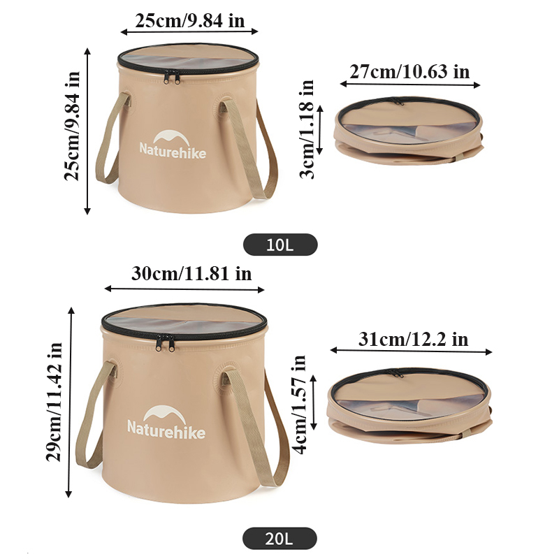 Naturehike hopfällbar hink 10l 20l utomhus bärbar hopfällbar hink eva livsmedelsklassad hink picknick grill camping vattenhink