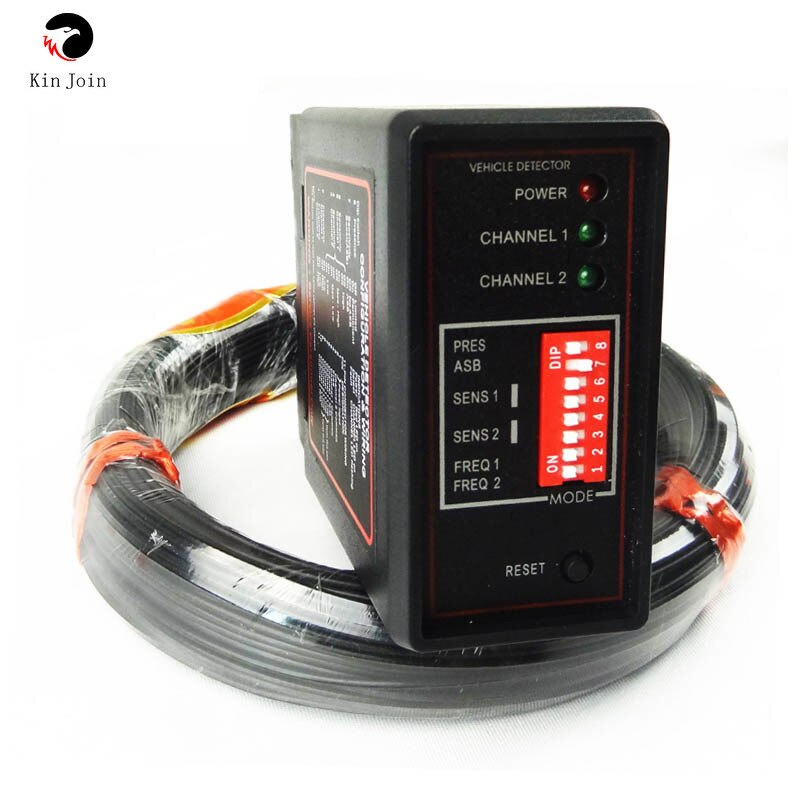 double channel Loop Detector for car detecting with 50M 0.75mm loop sensor Coil wire use for parking system
