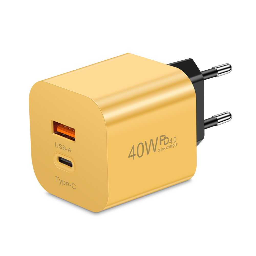 Cargador rápido PD de 40W, adaptador de carga USB C para teléfono móvil, enchufe UE/EE. UU., cargador de pared QC 3,0 para iPhone 15, Huawei y Xiaomi: CH