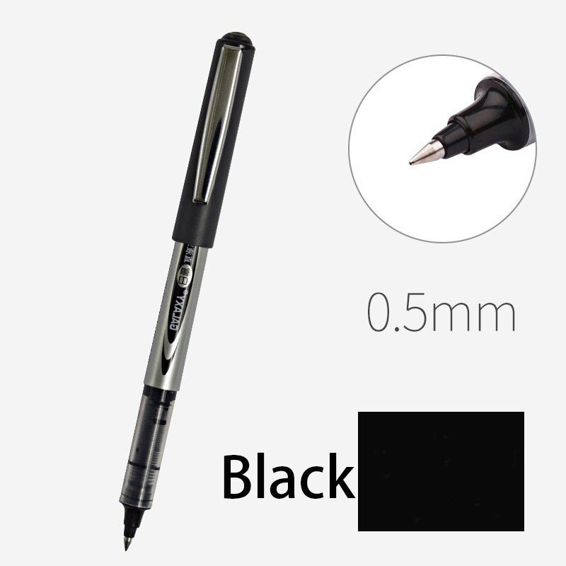 12 stk farverig engangs pen blæk, blæk etui, studerende fyldepen 05mm ,  blæk patron refills: Gel pen sort