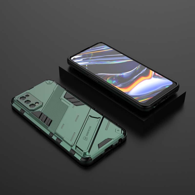 Funda armadura para teléfono Realme 7 Pro, carcasa de silicona a prueba de golpes, para Oppo Realme 7 4G 7Pro RMX2155: Realme 7 Pro / Dark Green