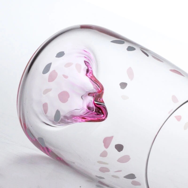 280ml Cherry Blossoms Glass Cup Japanese Crystal Glass Whiskey Vodka Bar Club Beer Glass Home Coffee Cups Party Bar Drinkware