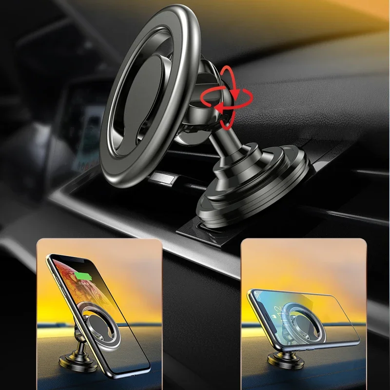 Soporte magnético para teléfono de coche, 15W, carga inalámbrica, ventilación, anillo Magsafe, soporte para coche para iPhone 14, 13, 12 Pro Plus, Mini funda MagSafe