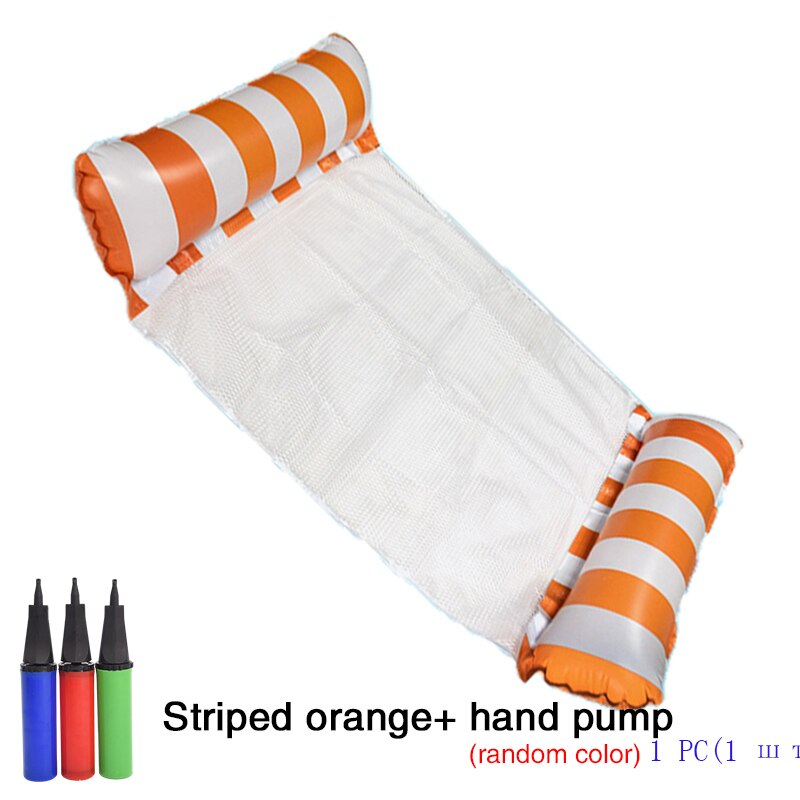 Hamaca inflable de agua para piscina, colchón de aire flotante para exteriores, playa, silla para dormir: Orange1