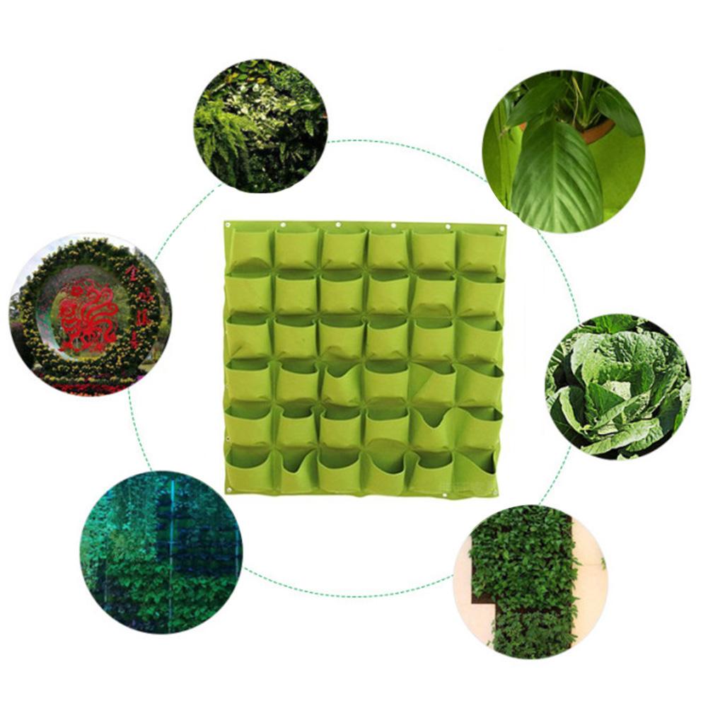 Hanging Wall Planting Bags Pockets Green Growing Bag Planter Vertical Garden Vegetable Seedling Living Garden Bag Home Supplies