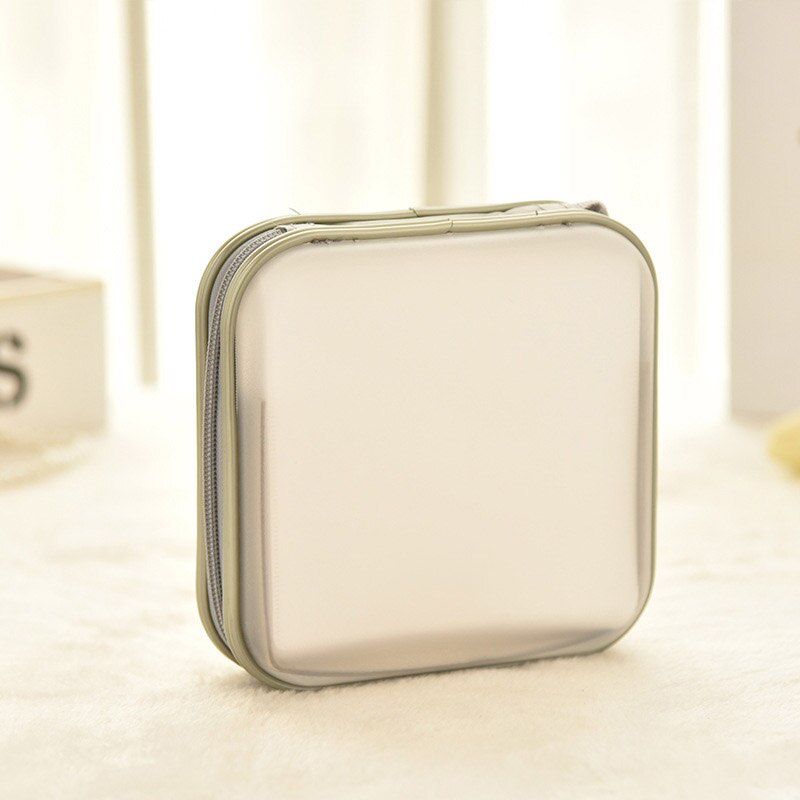 Portable Large Capacity Disc CD DVD VCD Wallet Storage Organizer Case with Zipper Hard EVA Bag Album Box: White Small