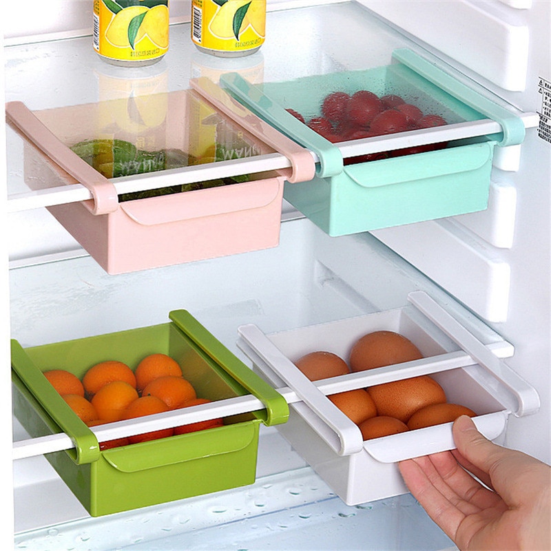 Thick Plastic Fridge Storage Box Tray Refrigerator Drawers Food Container Fruit Candy Desktop Space Saver Kitchen Organizer#J