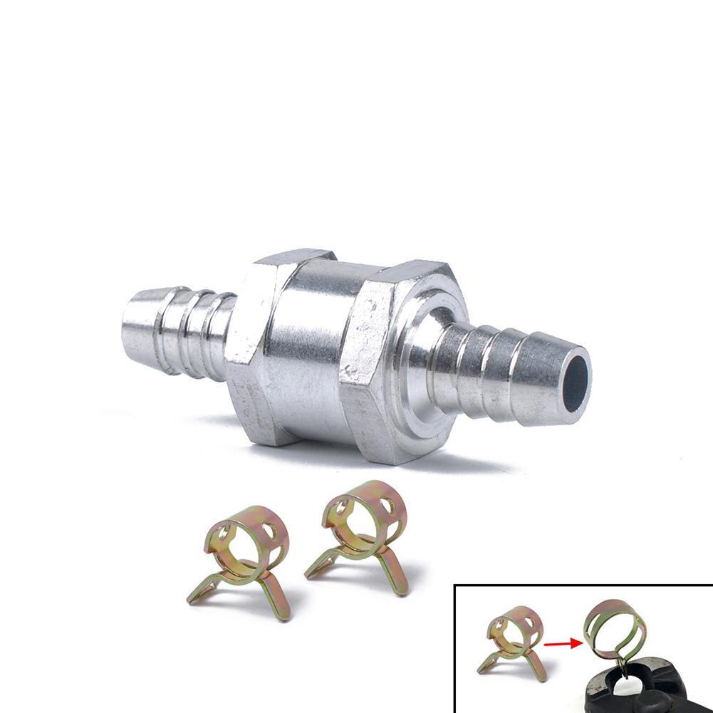 12MM 1/2" Aluminium Alloy Fuel Non Return Check Valve One Way with 16mm Spring Clip: Default Title