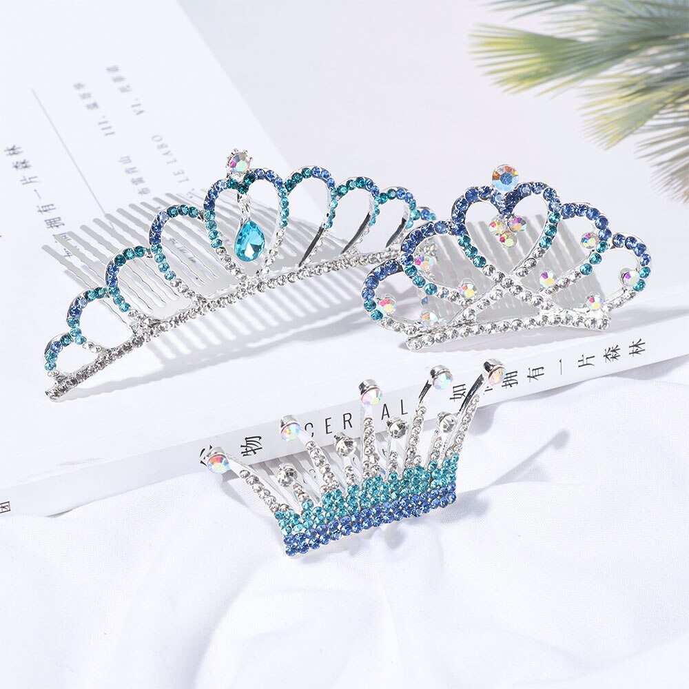 Lovely Mini Tiara Crystal Rabbit Princess Crown Comb Party Costume Accessory Girls Kids Birthday Children's Headwear
