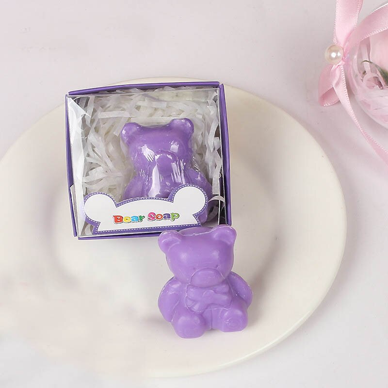 20 Stks/partij Mini Handgemaakte Geurende Zeep Voor Bruiloft Gunst En Baby Douche Bruiloft Souvenirs Baden Zeep: purple bear