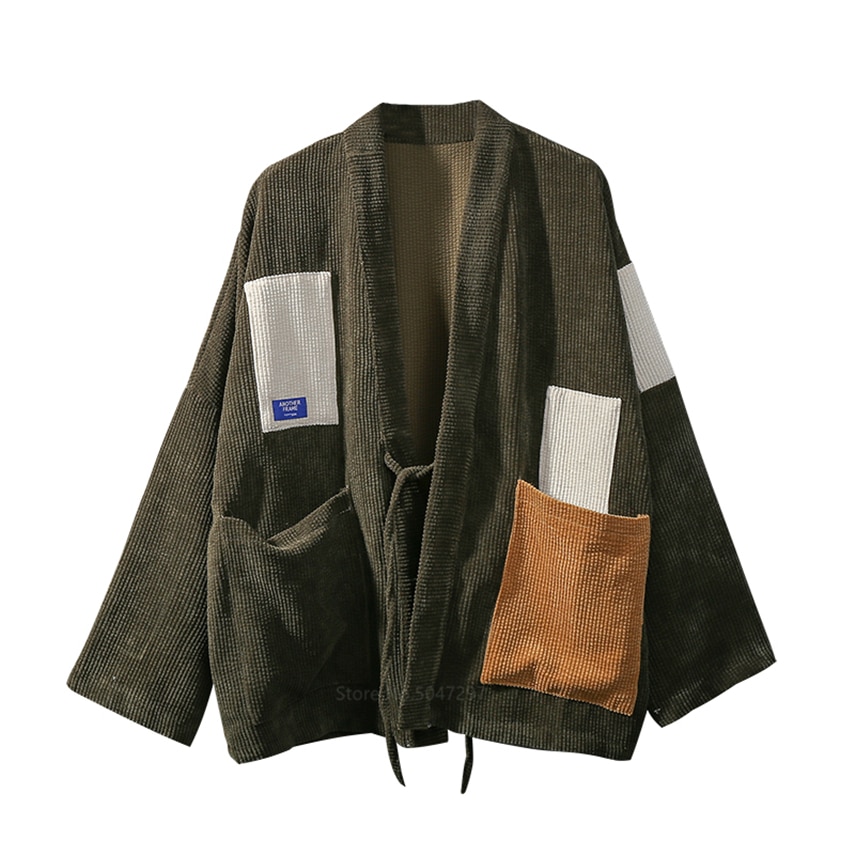 Kimono de Style japonais pour homme, manteau en velours, rétro, Harajuku, chemise femme, Streetwear, Cardigan samouraï asiatique Haori