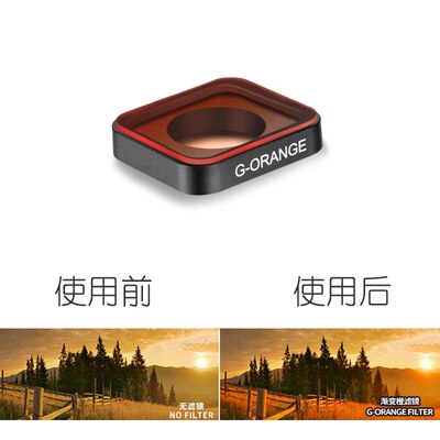 Filtros de cámara de acción para GoPro Hero 5 6 7, filtro a prueba de agua UV CPL ND, juego de filtros de Color Hero5 Hero6 7, accesorios para exteriores: Gradually the orange