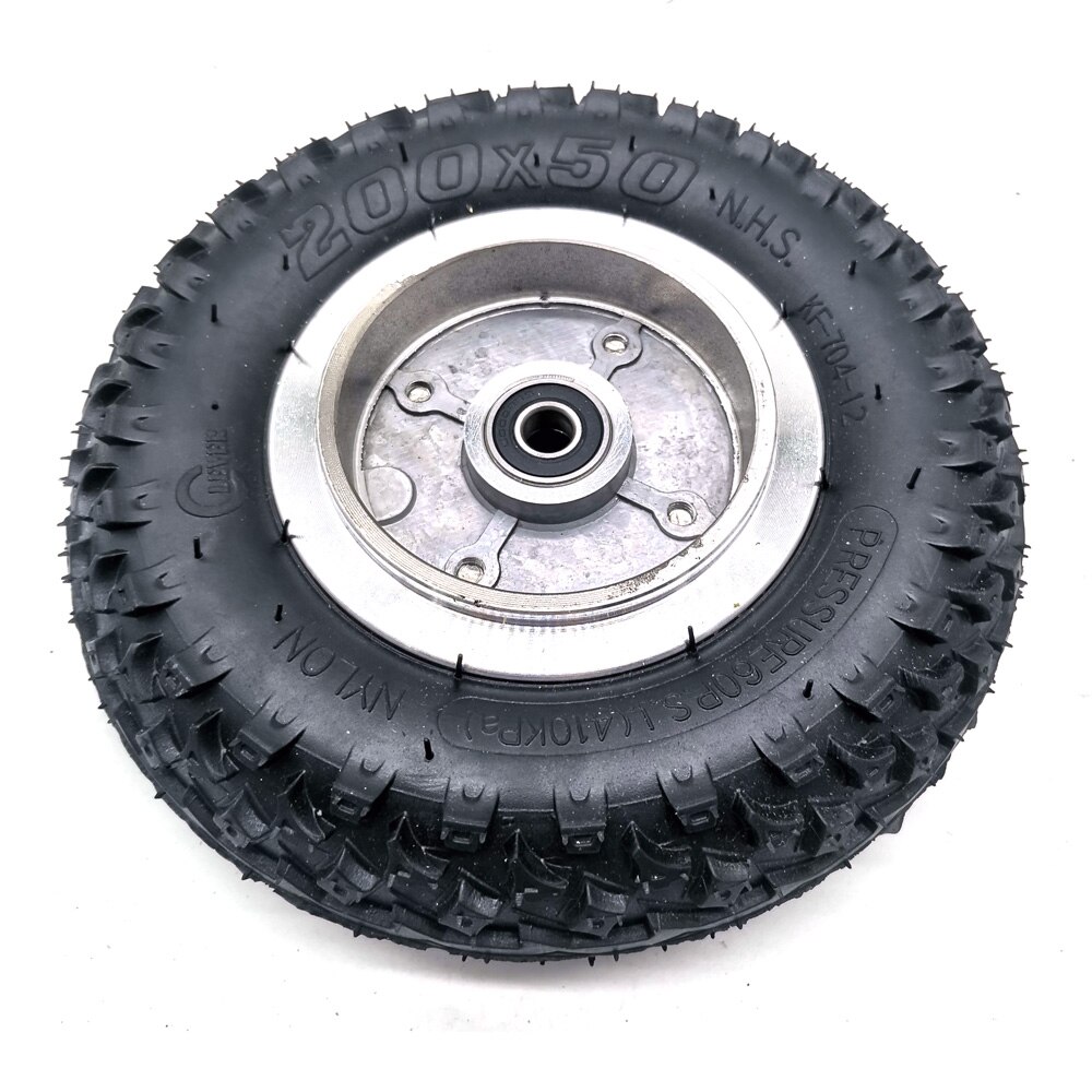 Neumático de moto eléctrica con rueda de 8 pulgadas, cubo de rueda de aleación, Scooter de 200x50, neumático de freno de tambor todoterreno, vehículo eléctrico de inflado: wheel