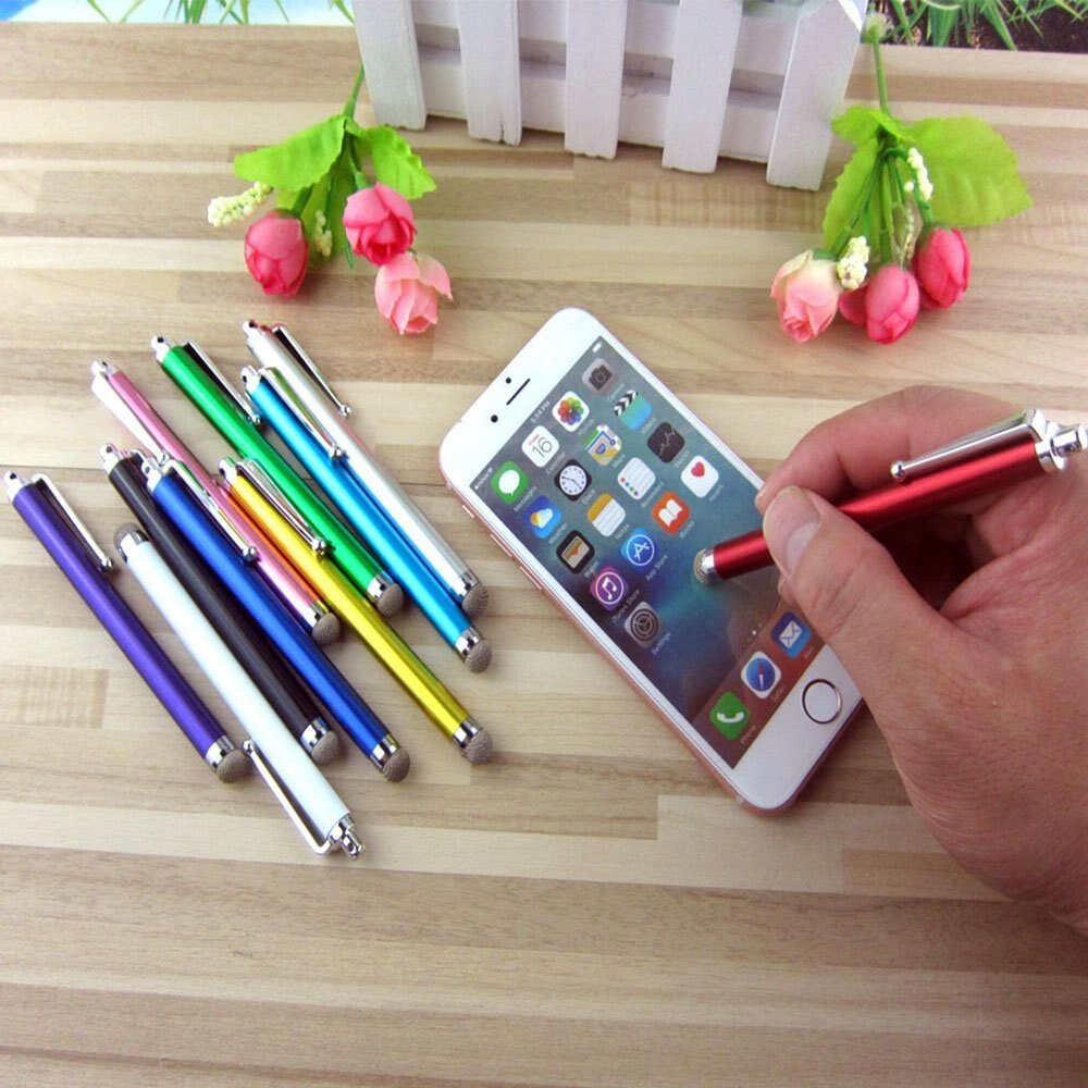 10Pcs/Set Mesh Fiber Capacitive Stylus Pen Metal Touch Screen Pens for All Capacitive screen Smart Phone Tablet