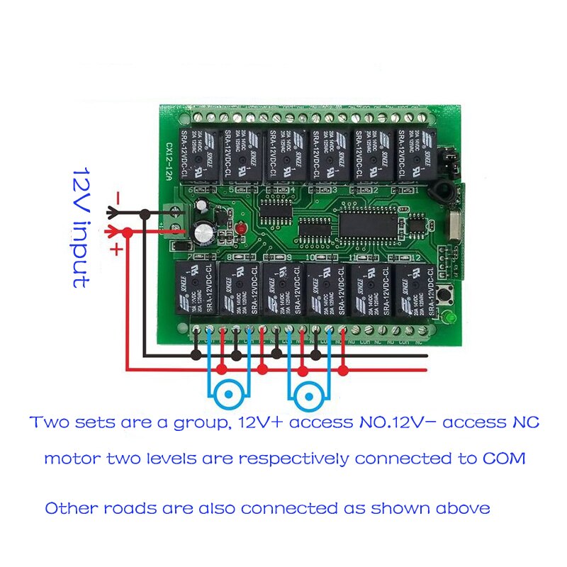 DC 12V 24V 12 CH 12CH Radio Controller RF Draadloze Afstandsbediening Schakelaar Systeem Zender + Ontvanger 315 /433 MHz