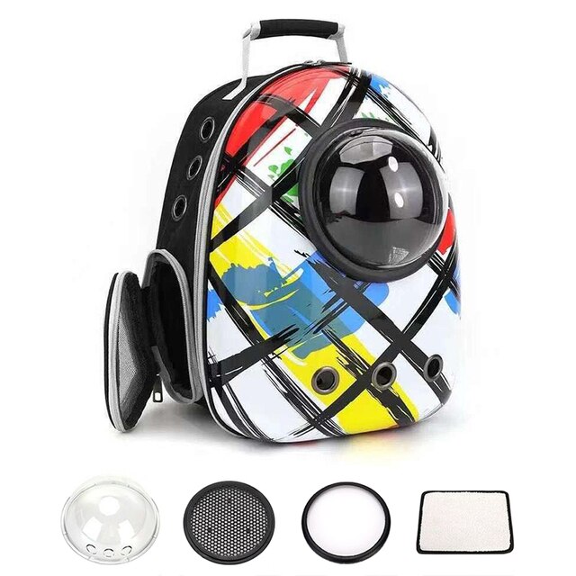 2022 1pc novo portátil transparente espaço cápsula gato mochila ir para fora ombro cão mochila acessórios de roupas
