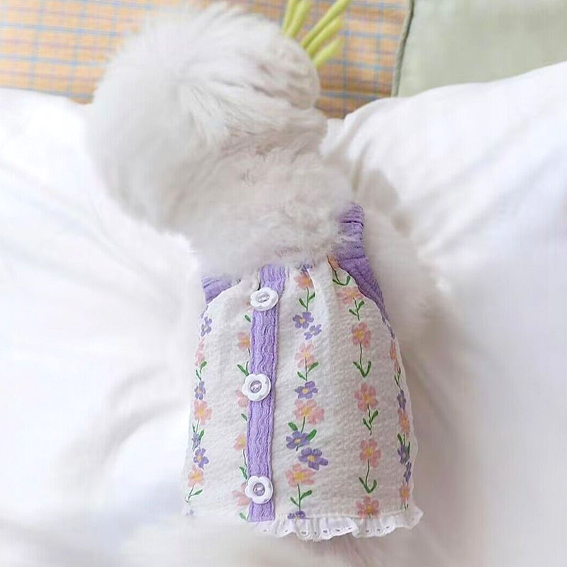 Hond Bretels Vest Dunne Zomer Hondenkleding voor Kleine Honden Leuke Print Puppy Shirt Chihuahua Bichon Pug Poedel Kostuum Geen Hoed: S / WHITE