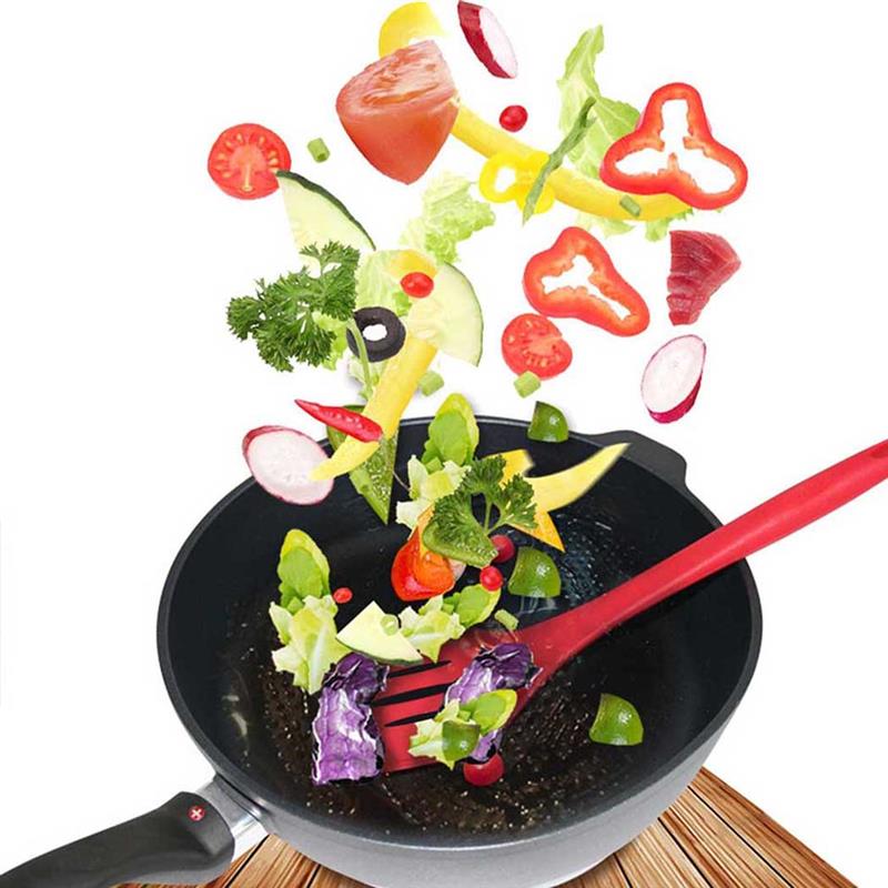 5PCS Red Kitchen Utensil Set DIY Silicone Cooking Gadget Set Non Stick Cooking Utensil Soup Spoon Kitchen Pastry Tools