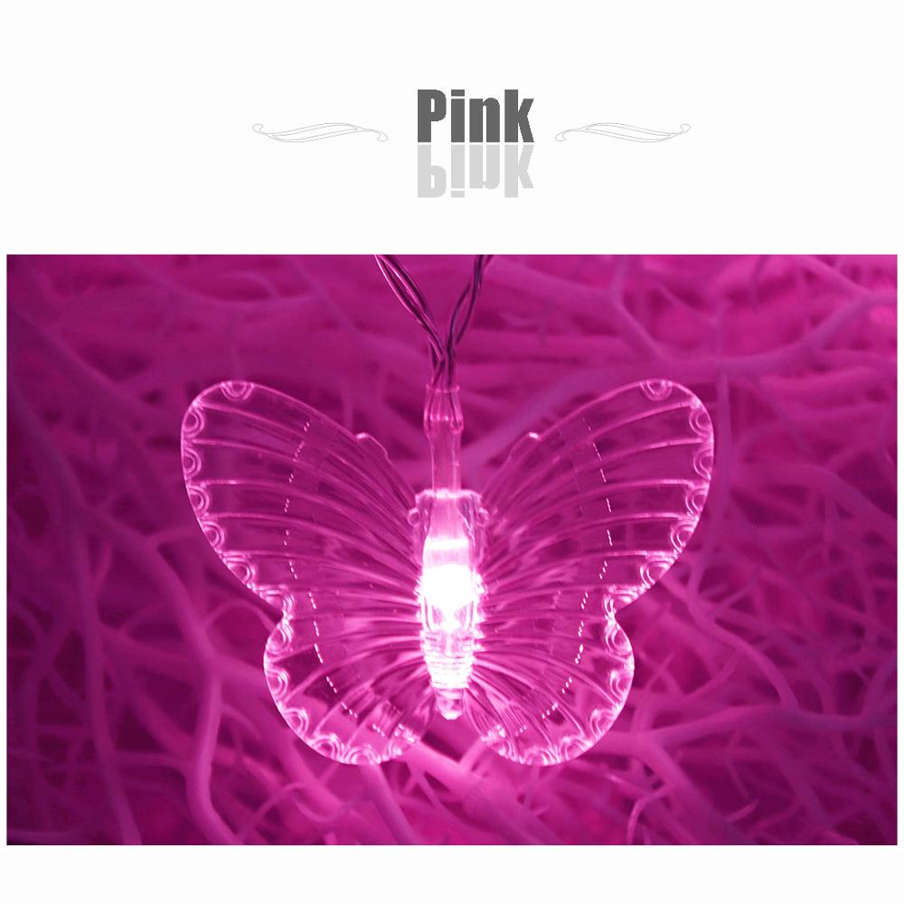 5m 20 led lichtsnoer tuinfeest bruiloft verlichting kerst slinger 220v eu stekker guirlande lumineuse iq: Roze