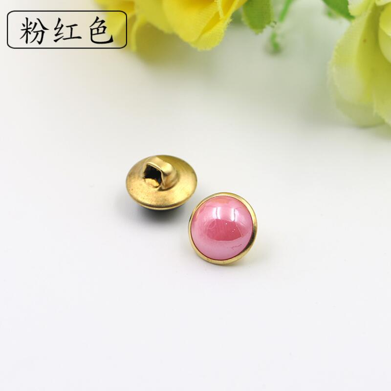 20 stuks 10mm mix kleuren koperen schachtneuzen knoop naaiknopen voor kleding dames overhemdknopen ronde oogbol decoratieve gespen: Roze