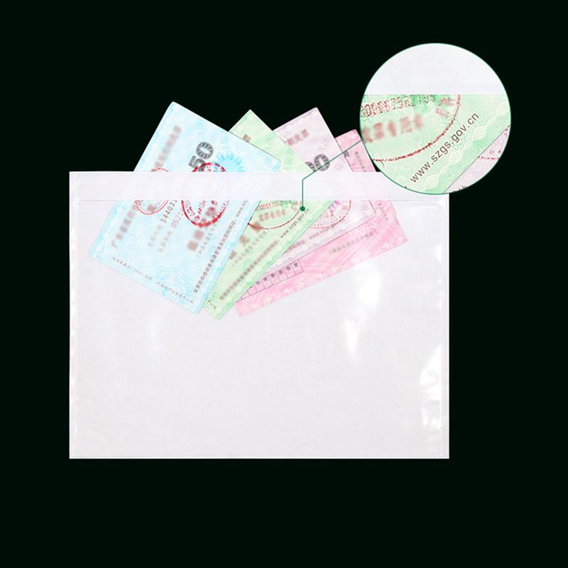 100pcs Self-Adhesive Packing List Envelopes Transparent Packing List Pouches for Invoice Label (15x18cm)
