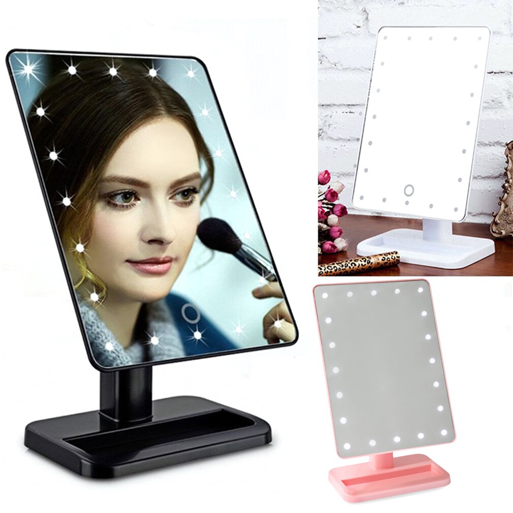 100% Brand Beauty Cosmetic Make Up Illuminated Desktop Stand Mirror With 20 LED Light With Exquisite And Appearance