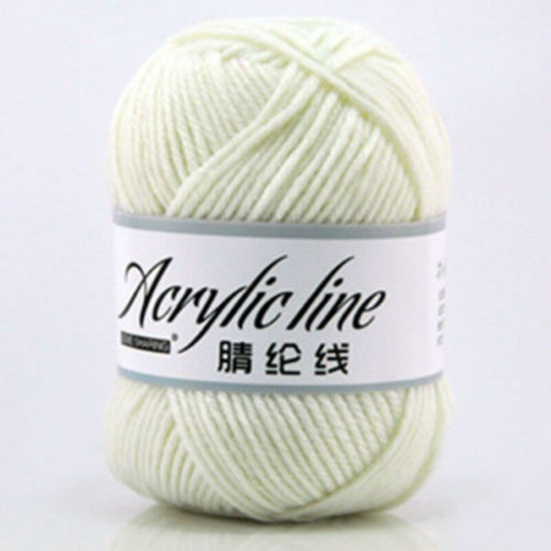 Tejer algodón de bambú Crochet suave hilo de lana de punto bebé 50g: Blanco