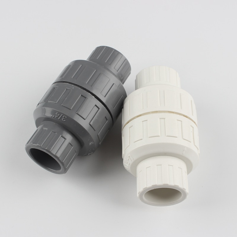 25mm 32mm Plastic Check Valve PVC Pipe Straight Connector Water Tube Check Valve Parts Spring Check Valve For Garden Irrigation