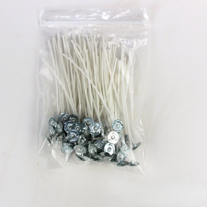 Mechas enceradas para velas perfumadas, pestañas alargadas de mecha de vela, de algodón, respetuosas con el medio ambiente, 12/17cm, 100 Uds.