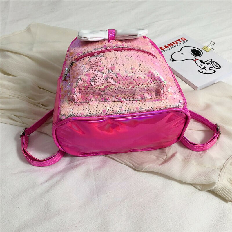 Paillettes femmes paillettes sac à dos oreilles mignonnes Double sac à bandoulière Mini Bling sacs à dos enfants filles paillettes voyage sac à dos