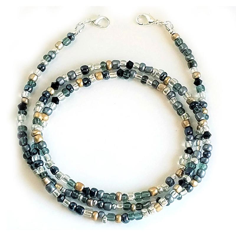 Cadena de mascarilla de longitud ajustable para mujer y niño, accesorios de cadena para cuello, soporte de correa de seguridad, , 1 unidad: 10 gray 70cm