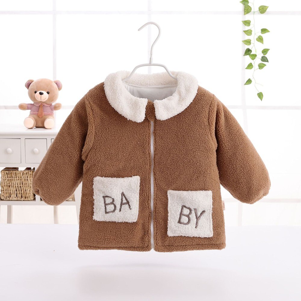 Baby Kleding Katoenen Jas Voor Kinderen Kinderen Herfst Winter Outdoor Warme Pak Jassen Kleding Jongens Meisjes: Deep coffee / 90CM