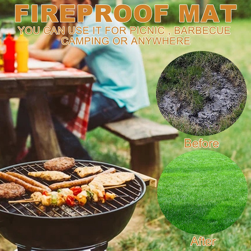 Rectangular Fire Pit Pad Grill Mats Deck Protector Portable Camping Accessories Fireproof Mat High Temperature Fire Pit Mat
