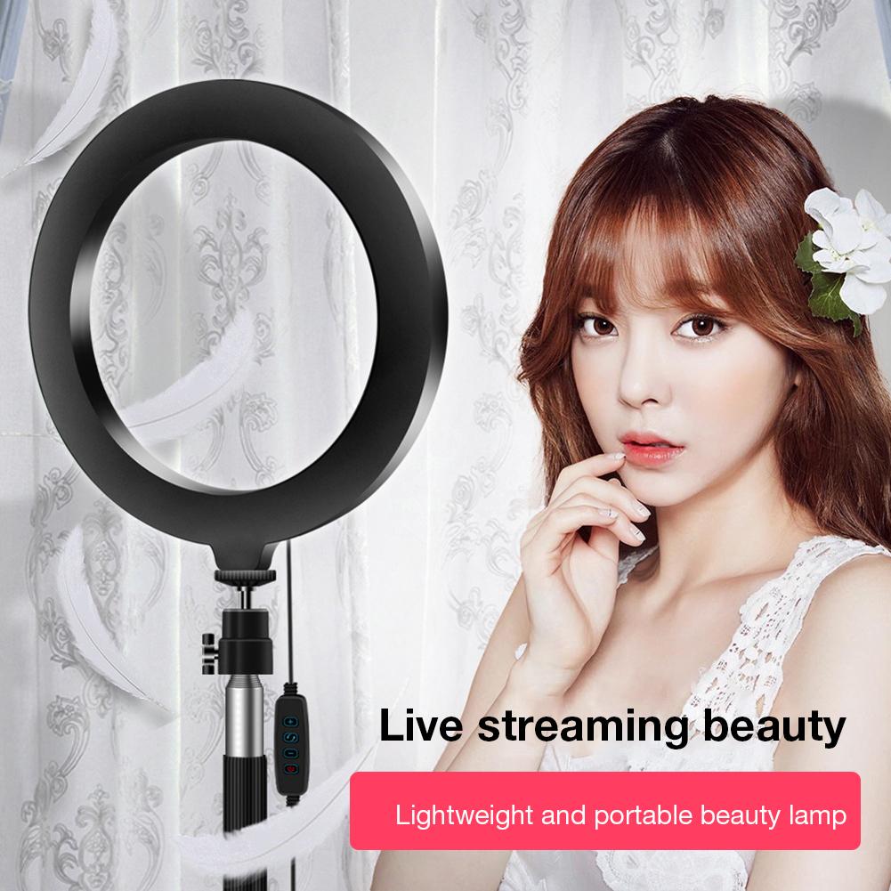 Portable 7W Ring Light for Cell Phone Tablet Livestreaming LED Dimmable Fill Light Beauty Selfie Lamp with Selfie Stick Bracket