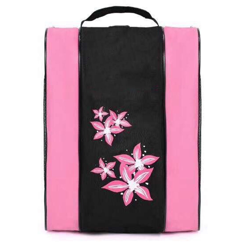 Thinkthendo 1 pc lâmina de rolo de gelo sapatos de patinação alça de ombro bolsa de transporte caso titular de três camadas 38x38x30cm: Rosa