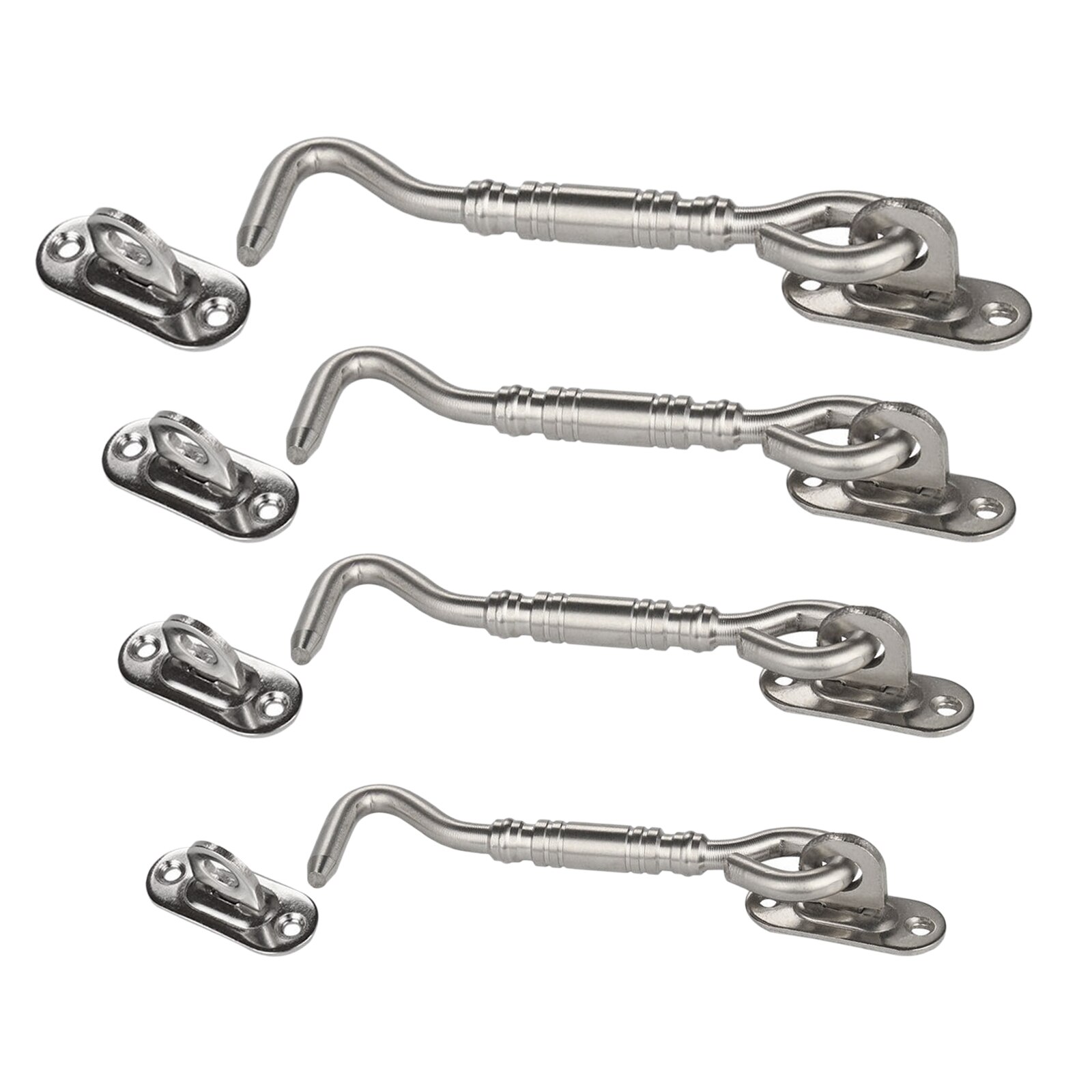 Stainless Steel Cabin Hook Eye Shed Gate Door Latch Silent Holder Window Cabin Hook and Eye Latch Lock Shed Gate