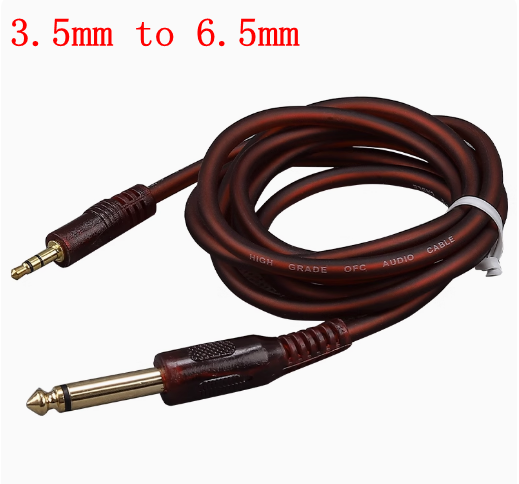 1 Stuks 6.5 Naar 3.5 Jack Aux Kabel Adapter Voor Speaker Gitaarversterker Trs Audio Kabel Jack 3.5Mm Tot 6.5Mm Audiokabel Auxiliar: Army Green / 6P