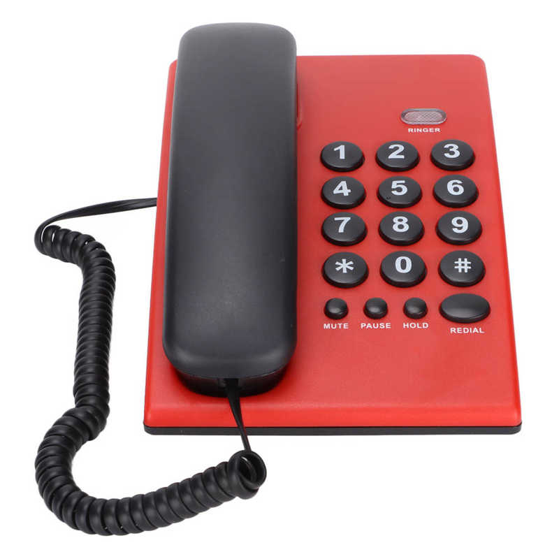 KX-T504 Corded Telephone Wired Landline Phone with Mute Function Double Magnetic Handset for Home Hotel Office just for UK