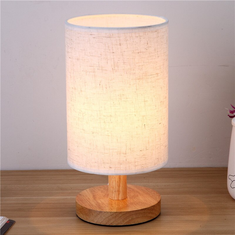 Nordic Wood LED Table Light Bedroom Bedside Table Lamp Reading Desk Lamp Living Room Learning Desk Light Indoor Decor Luminaire: F