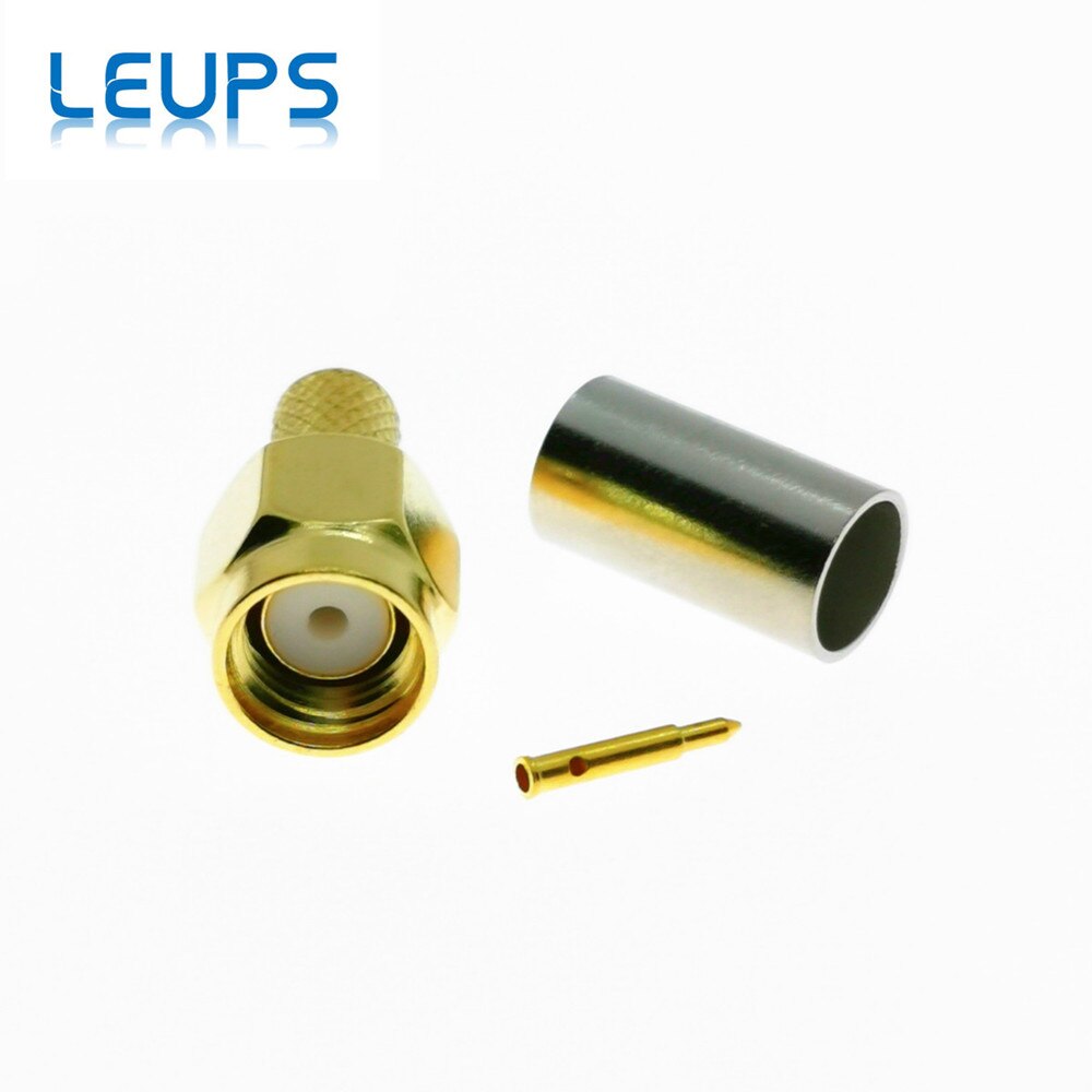 Conector SMA 10 Uds macho o RP-SMA macho (Pin hembra) Jack Crimp RG58 LMR195 RG142 RG400 RG223 RF